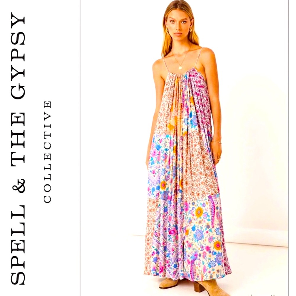 🆕✨ SPELL RENEW PATCHWORK STRAPPY MAXI 💟